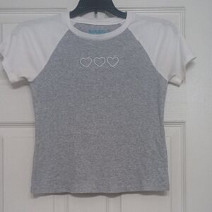 Kids Gray and White Heart Tee